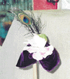Hat, Wine Velvet with Peacock feather